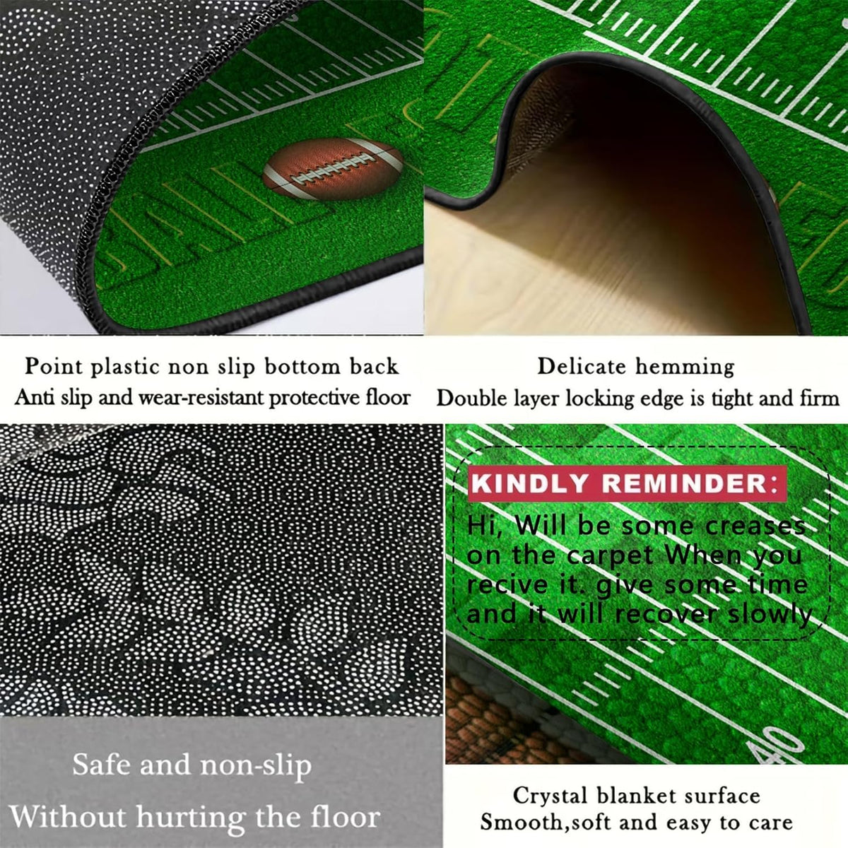 Sports Field Area Rug,5x7ft, Soccer Field Chalked Blackboard Football Stadium Board Painted Non-Slip Soft Carpet Floor Mat Indoor Living Room Bedroom Rugs Yoga Mat Home Decor