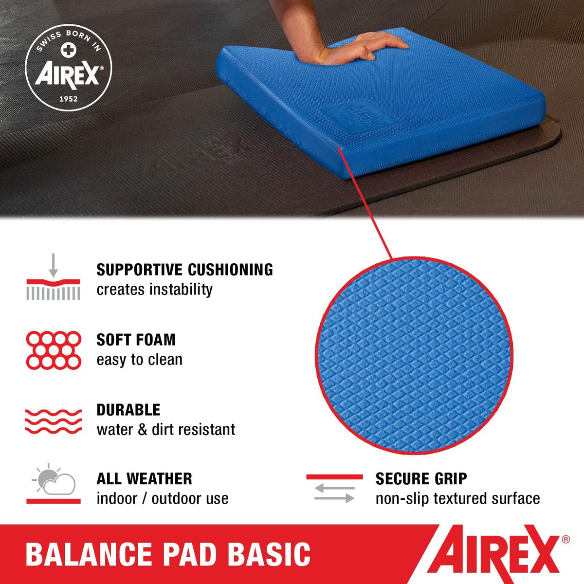 Balance Pad – Stability Trainer for Balance, Stretching, Physical Therapy, Exercise, Mobility, Rehabilitation and Core Training Non-Slip Closed Cell Foam Premium Balance Pad