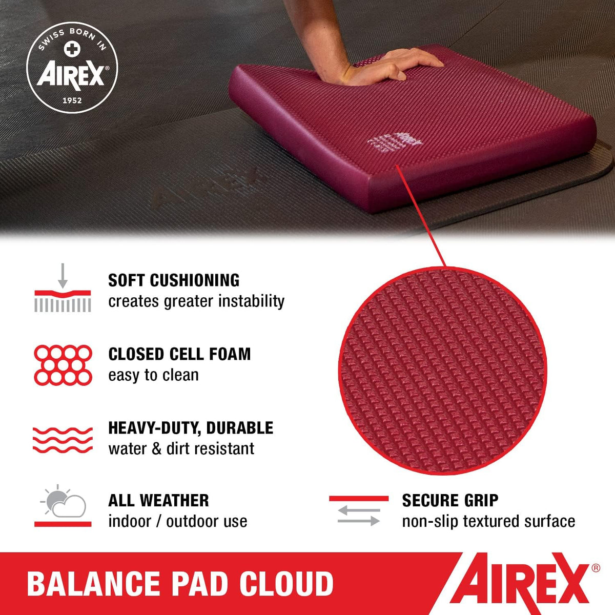 Balance Pad – Stability Trainer for Balance, Stretching, Physical Therapy, Exercise, Mobility, Rehabilitation and Core Training Non-Slip Closed Cell Foam Premium Balance Pad