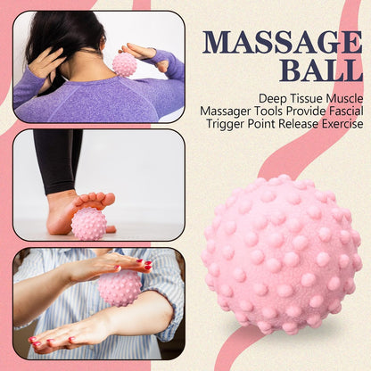 5-in-1 Pink Yoga Wheel Set Back Stretcher Kit with Foam Roller