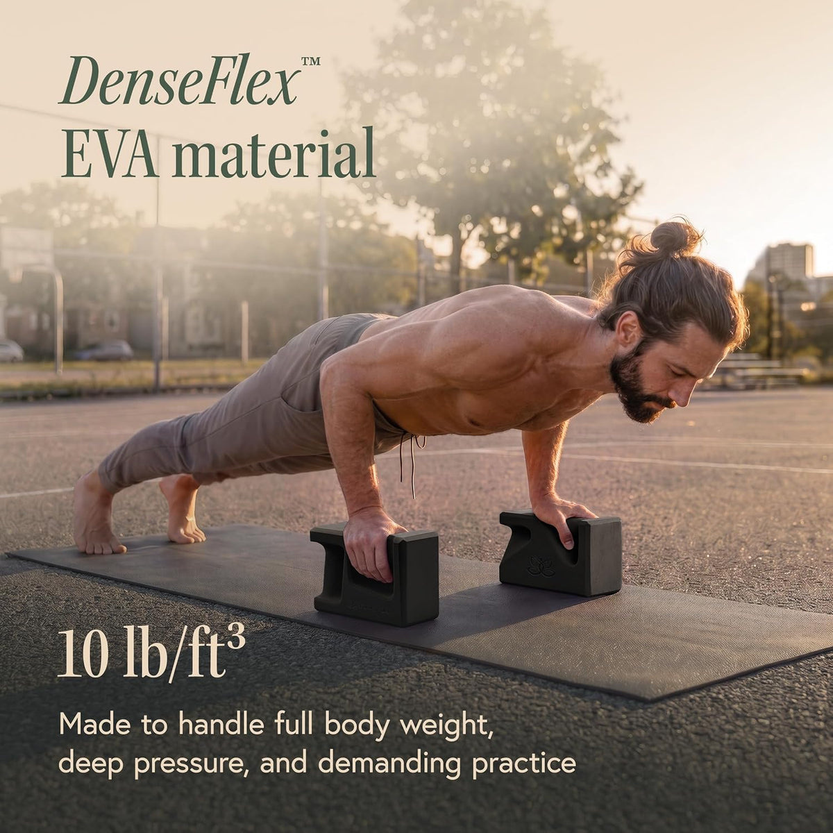PRO Yoga Blocks | Ergonomic Yoga Block 2 Pack for Wrist Comfort and Support | EVA Foam Exercise Blocks, 2x Knee Pads & Yoga Strap | Pilates Block Set | Bricks to Eliminate Wrist Pain