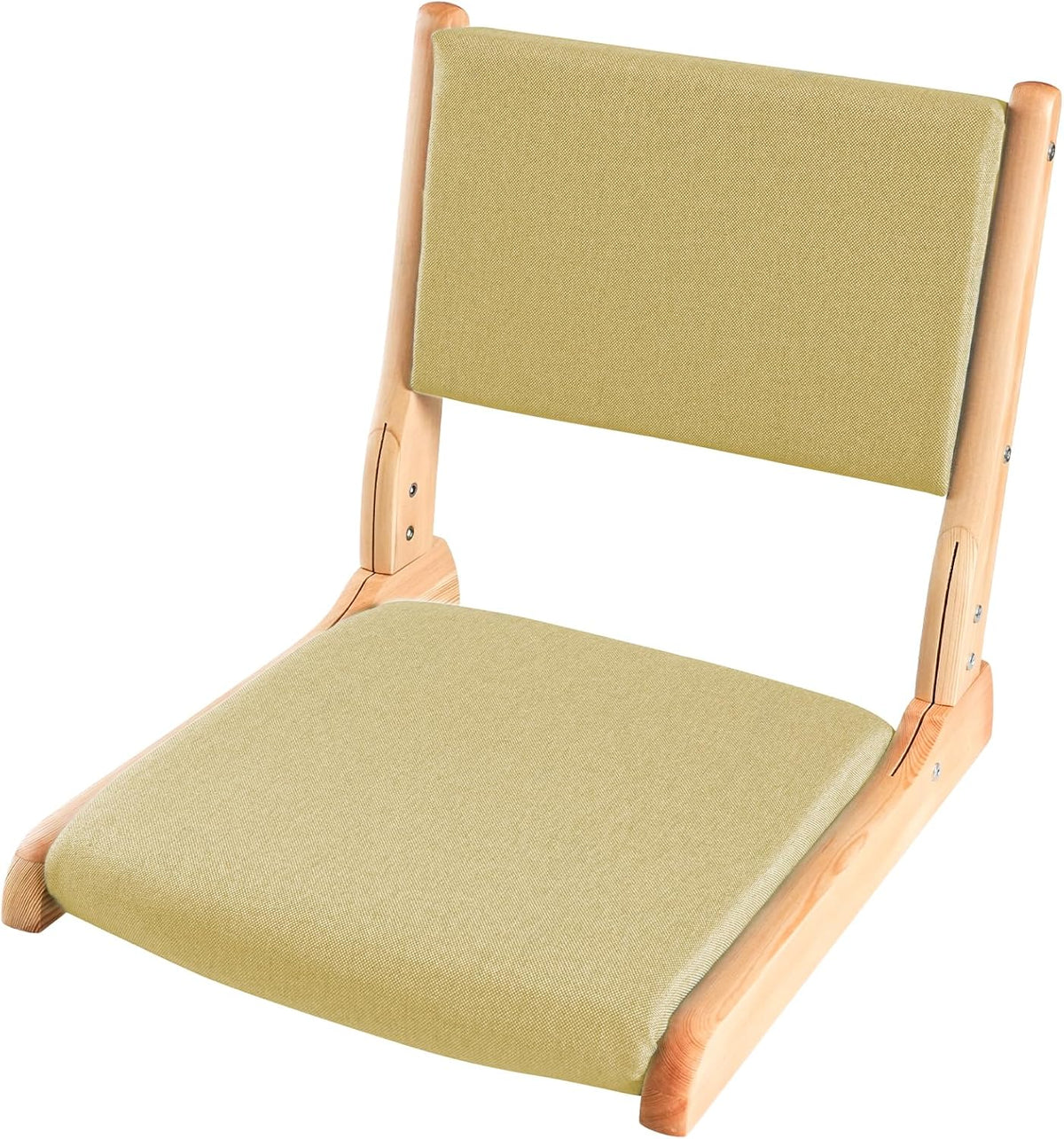 Japanese Floor Chair with Back Support, Foldable Meditation Chair, Legless Tatami Chair with Cushion, Floor Seat for Living Room, Bedroom, Bay Window (1, Gray)