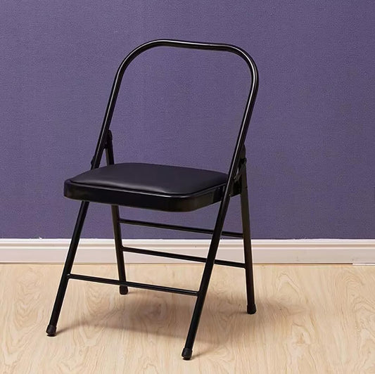 Professional Iyengar Auxiliary Chair Yoga Chair Hardened and Thick Yoga Folding Chair Solid Anti-Slip Stable and Durable,Black