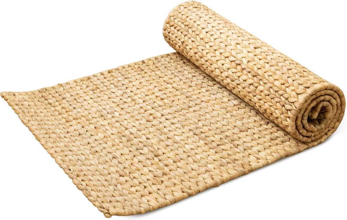 Water Hyacinth Yoga Mat | Non-Slip Exercise & Fitness Mat for Yoga | Natural Rug, Straw Floor Mat for Your Living Room, Bedroom, and More