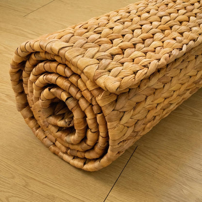 Water Hyacinth Yoga Mat | Non-Slip Exercise & Fitness Mat for Yoga | Natural Rug, Straw Floor Mat for Your Living Room, Bedroom, and More