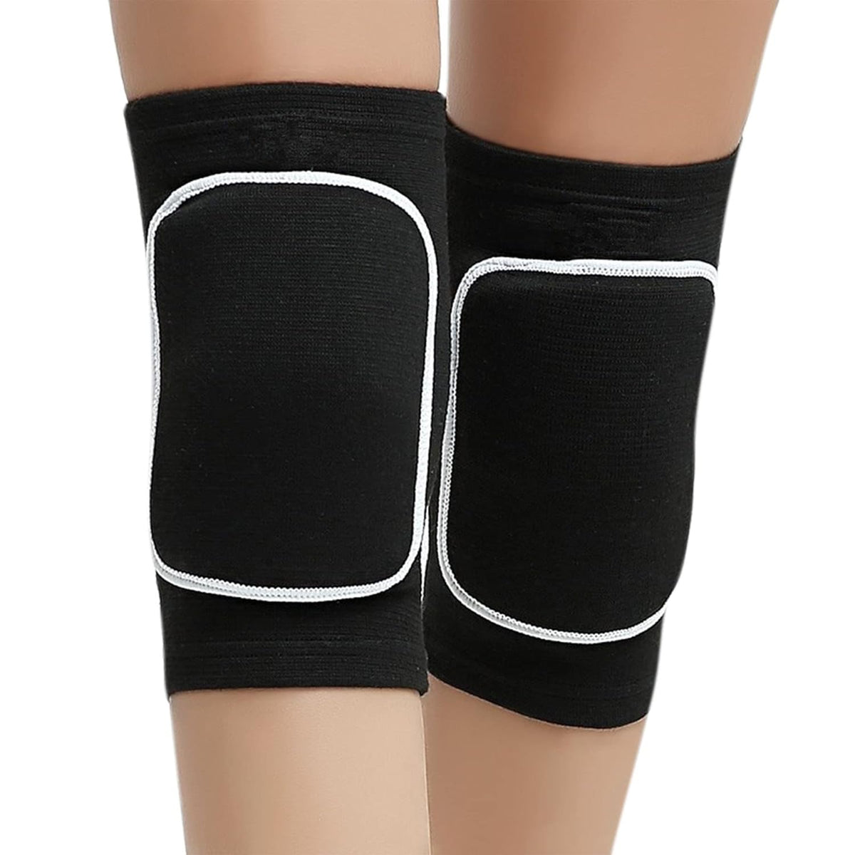 Men Women Protective Knee Pads, Anti-Slip Padded Sponge Knee Brace Knee Support for Football Volleyball Dance Skating Basketball Sports (Medium,Nude)