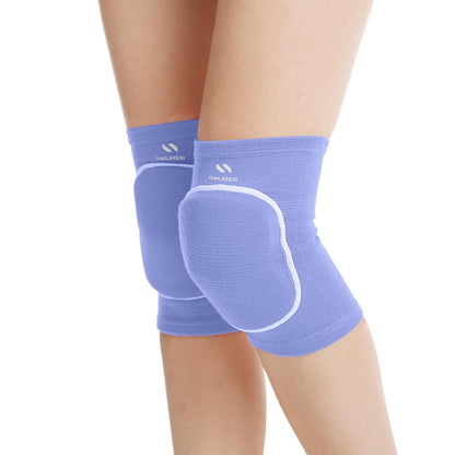 Men Women Protective Knee Pads, Anti-Slip Padded Sponge Knee Brace Knee Support for Football Volleyball Dance Skating Basketball Sports (Medium,Nude)
