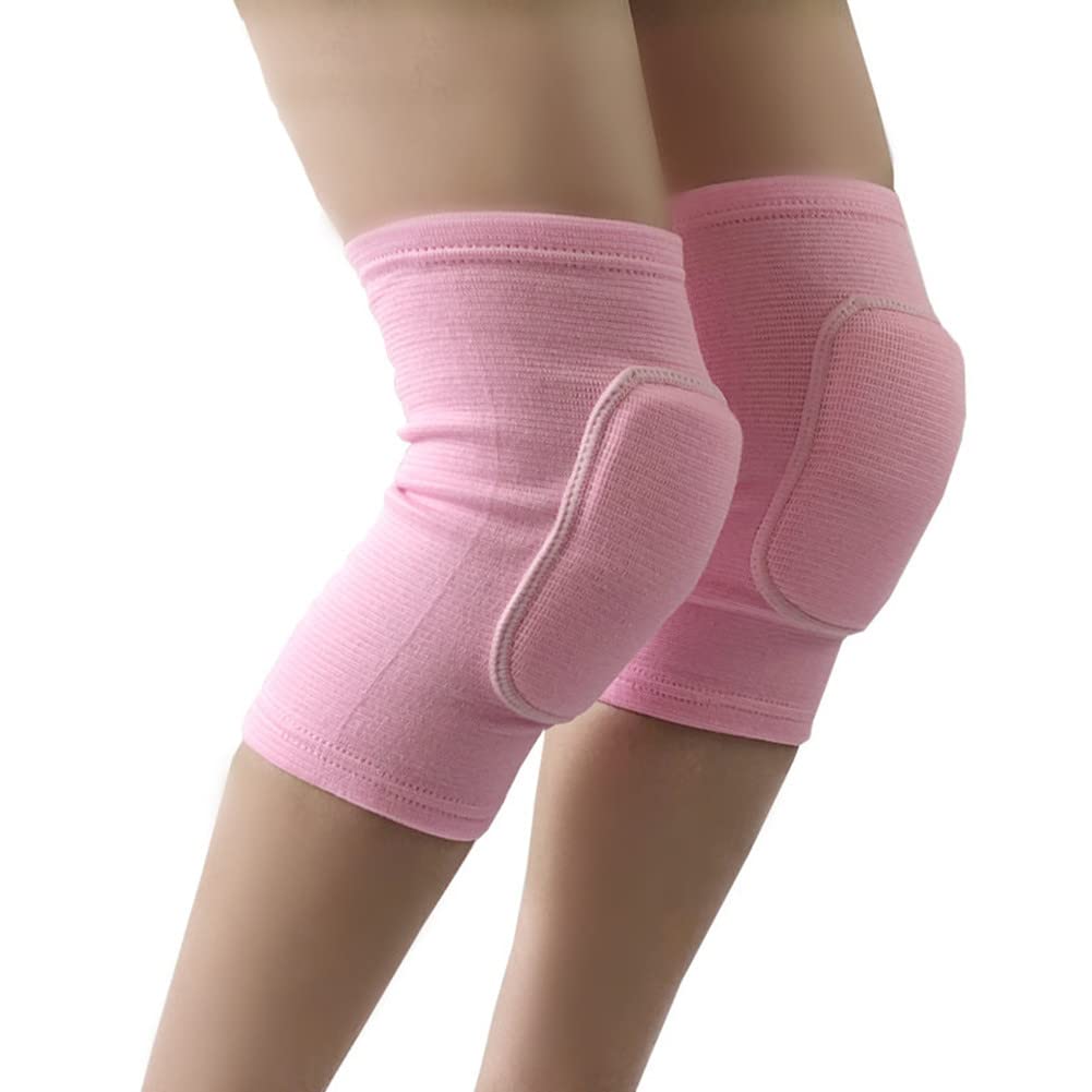 Men Women Protective Knee Pads, Anti-Slip Padded Sponge Knee Brace Knee Support for Football Volleyball Dance Skating Basketball Sports (Medium,Nude)