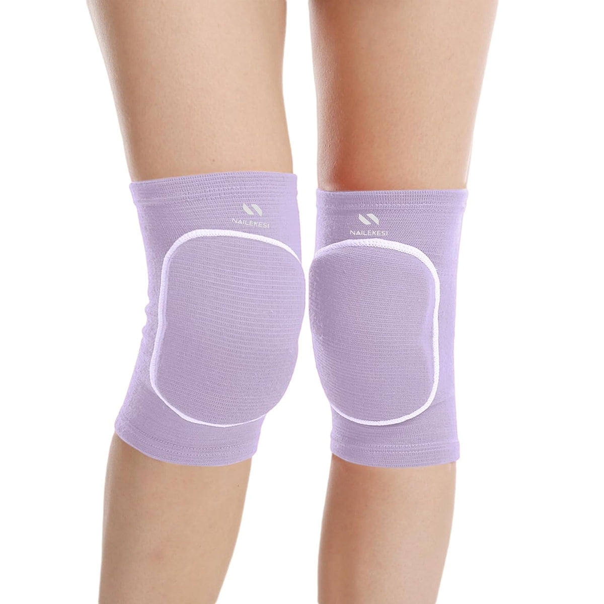 Men Women Protective Knee Pads, Anti-Slip Padded Sponge Knee Brace Knee Support for Football Volleyball Dance Skating Basketball Sports (Medium,Nude)