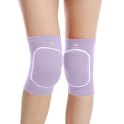 Men Women Protective Knee Pads, Anti-Slip Padded Sponge Knee Brace Knee Support for Football Volleyball Dance Skating Basketball Sports (Medium,Nude)
