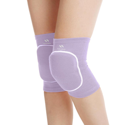 Men Women Protective Knee Pads, Anti-Slip Padded Sponge Knee Brace Knee Support for Football Volleyball Dance Skating Basketball Sports (Medium,Nude)