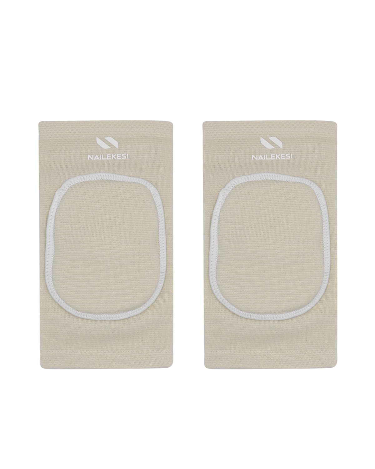 Men Women Protective Knee Pads, Anti-Slip Padded Sponge Knee Brace Knee Support for Football Volleyball Dance Skating Basketball Sports (Medium,Nude)