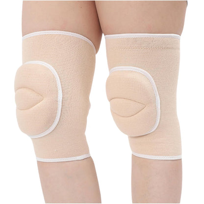 Men Women Protective Knee Pads, Anti-Slip Padded Sponge Knee Brace Knee Support for Football Volleyball Dance Skating Basketball Sports (Medium,Nude)