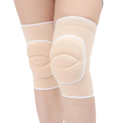 Men Women Protective Knee Pads, Anti-Slip Padded Sponge Knee Brace Knee Support for Football Volleyball Dance Skating Basketball Sports (Medium,Nude)