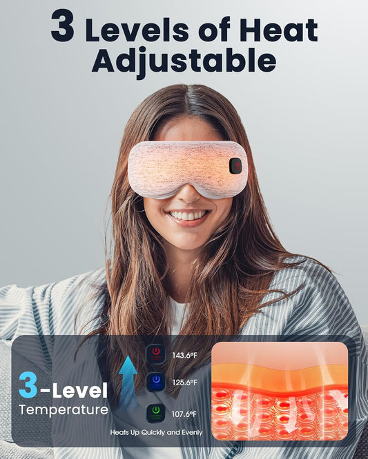 Cordless Rechargeable Heated Eye Mask for Dry Eye with 2 Replaceable Shells