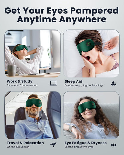 Cordless Rechargeable Heated Eye Mask for Dry Eye with 2 Replaceable Shells