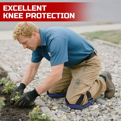 Professional Knee Pads for Work Construction with Heavy Duty Cap Foam Padding Gel Cushion Knee Pads for Men, Comfortable Adjustable Strong Strap, Military Grade Rivet for Flooring Gardening