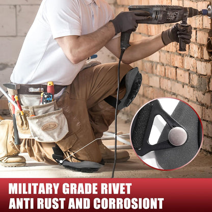 Professional Knee Pads for Work Construction with Heavy Duty Cap Foam Padding Gel Cushion Knee Pads for Men, Comfortable Adjustable Strong Strap, Military Grade Rivet for Flooring Gardening