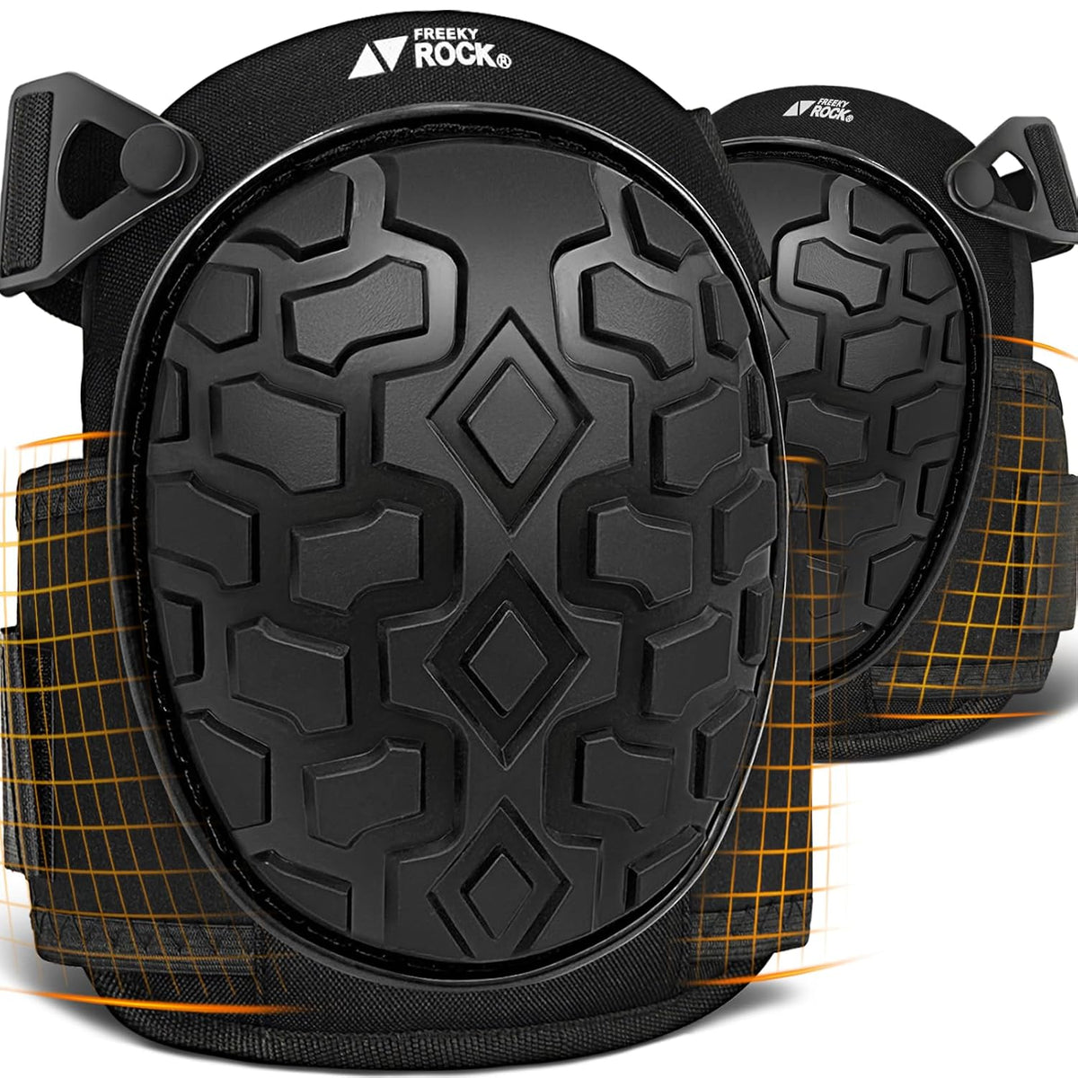 Professional Knee Pads for Work Construction with Heavy Duty Cap Foam Padding Gel Cushion Knee Pads for Men, Comfortable Adjustable Strong Strap, Military Grade Rivet for Flooring Gardening