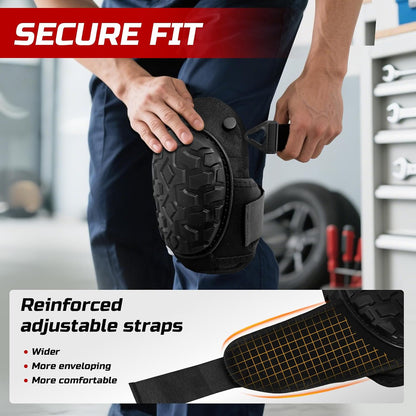 Professional Knee Pads for Work Construction with Heavy Duty Cap Foam Padding Gel Cushion Knee Pads for Men, Comfortable Adjustable Strong Strap, Military Grade Rivet for Flooring Gardening