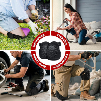 Professional Knee Pads for Work Construction with Heavy Duty Cap Foam Padding Gel Cushion Knee Pads for Men, Comfortable Adjustable Strong Strap, Military Grade Rivet for Flooring Gardening