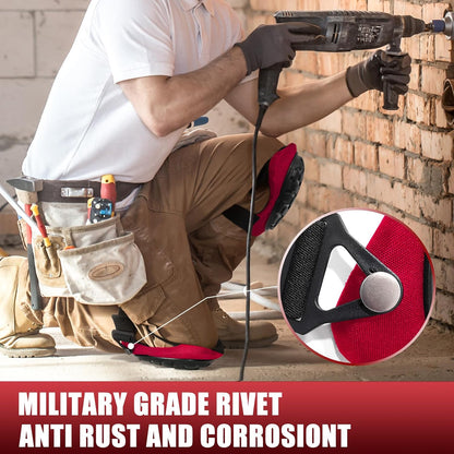 Professional Knee Pads for Work Construction with Heavy Duty Cap Foam Padding Gel Cushion Knee Pads for Men, Comfortable Adjustable Strong Strap, Military Grade Rivet for Flooring Gardening