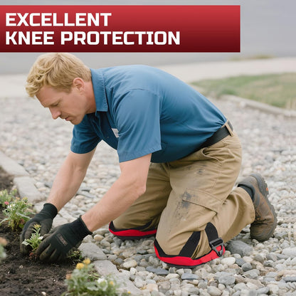 Professional Knee Pads for Work Construction with Heavy Duty Cap Foam Padding Gel Cushion Knee Pads for Men, Comfortable Adjustable Strong Strap, Military Grade Rivet for Flooring Gardening