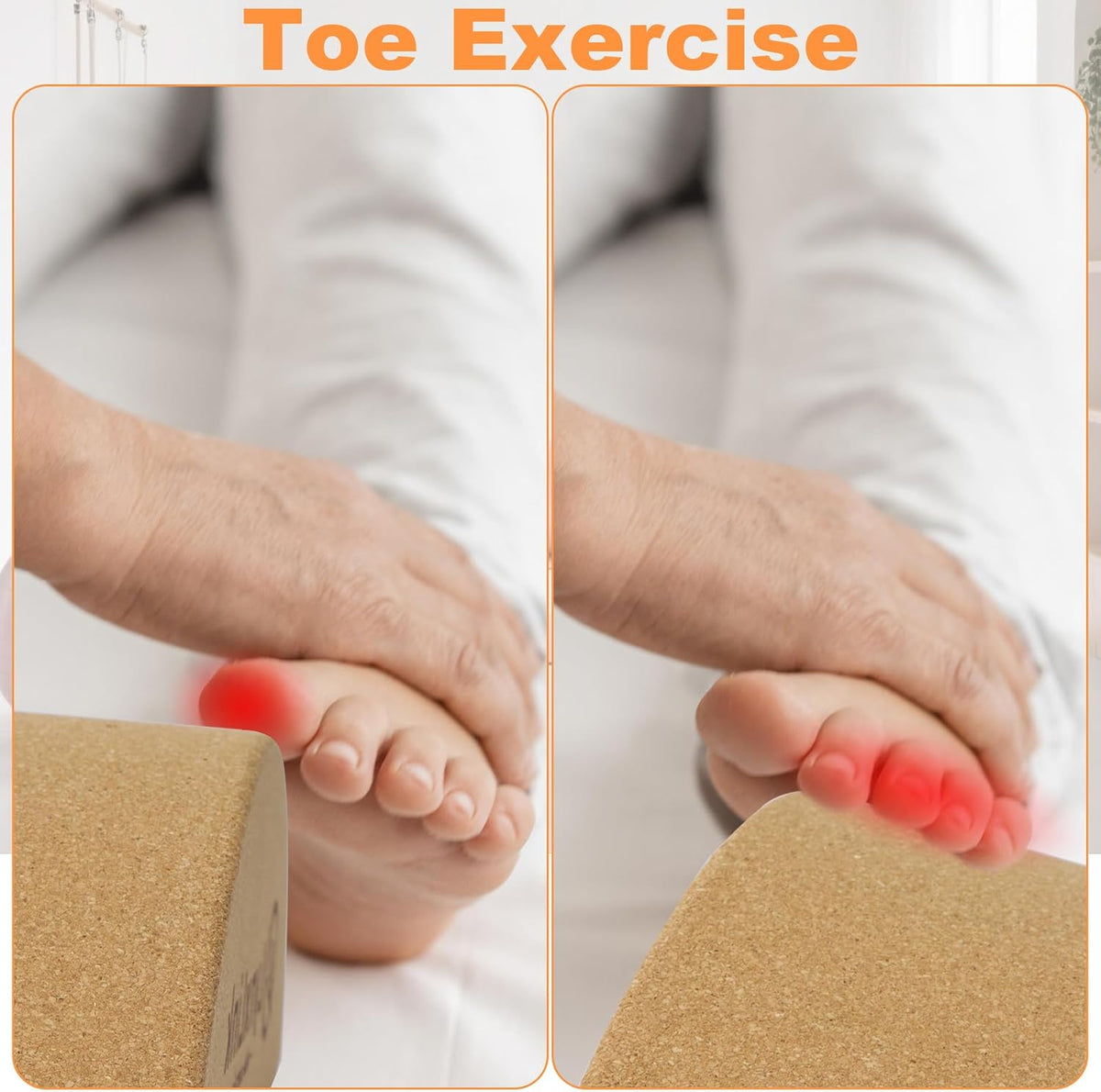 2 Pack Half-Moon Calf Stretcher | Foot Stretcher for Plantar Fasciitis, Cork Yoga Block, Foot & Leg Muscle Stretching - Ideal for Athletes, Yoga Practitioners & Pain Relief