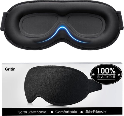 100% Blackout Sleep Eye Mask for Women Men, Zero Pressure Sleep Mask