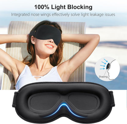 100% Blackout Sleep Eye Mask for Women Men, Zero Pressure Sleep Mask