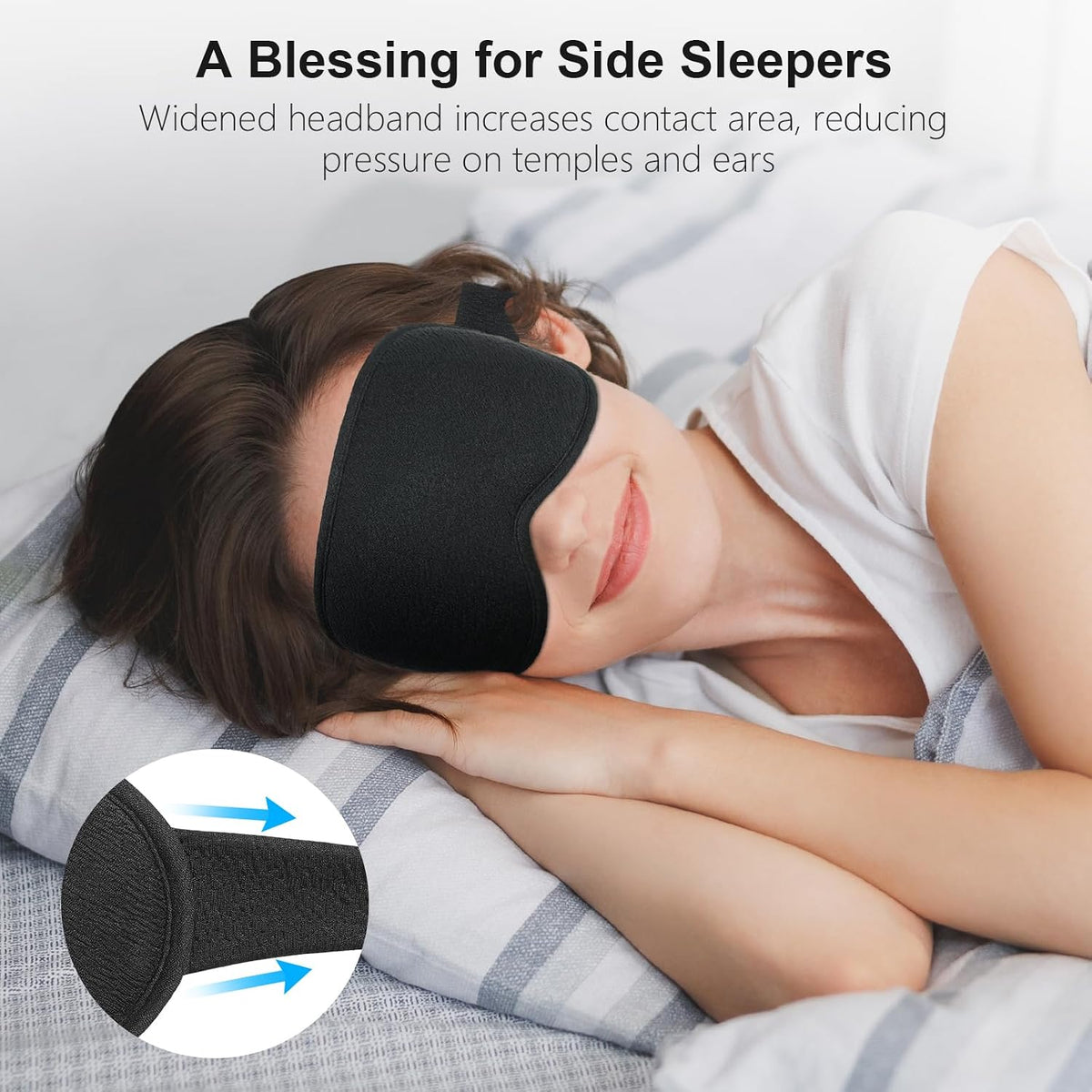 100% Blackout Sleep Eye Mask for Women Men, Zero Pressure Sleep Mask