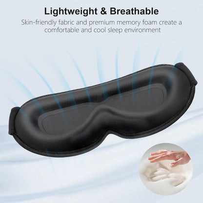 100% Blackout Sleep Eye Mask for Women Men, Zero Pressure Sleep Mask