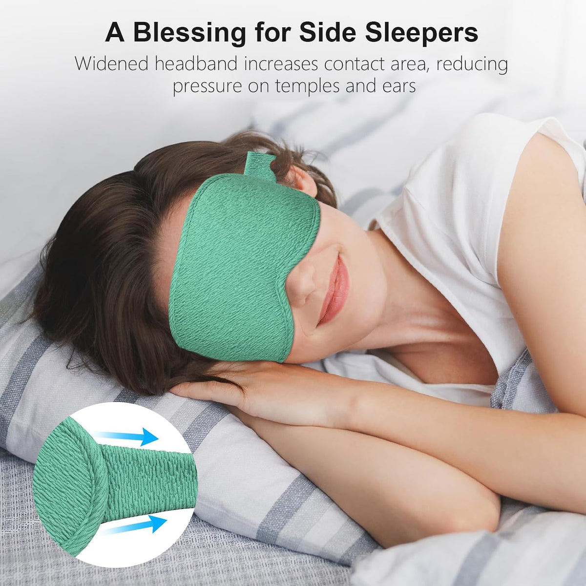 100% Blackout Sleep Eye Mask for Women Men, Zero Pressure Sleep Mask