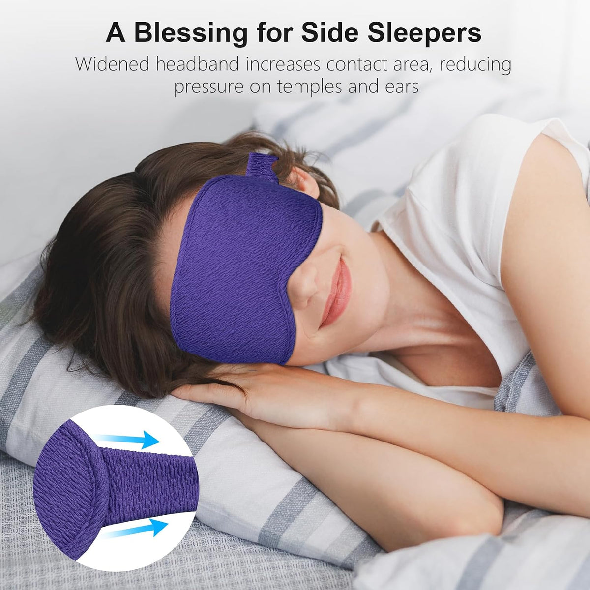 100% Blackout Sleep Eye Mask for Women Men, Zero Pressure Sleep Mask