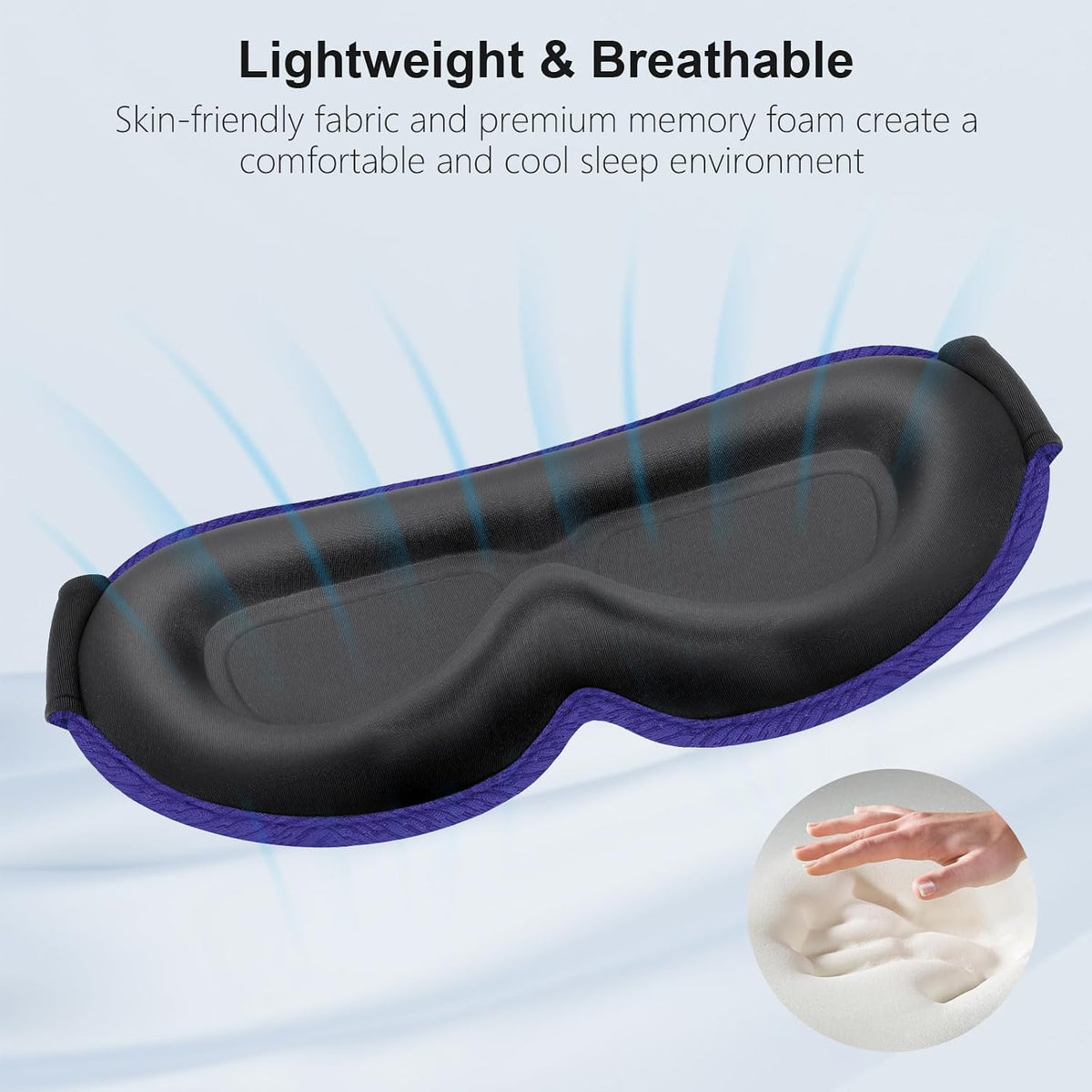 100% Blackout Sleep Eye Mask for Women Men, Zero Pressure Sleep Mask