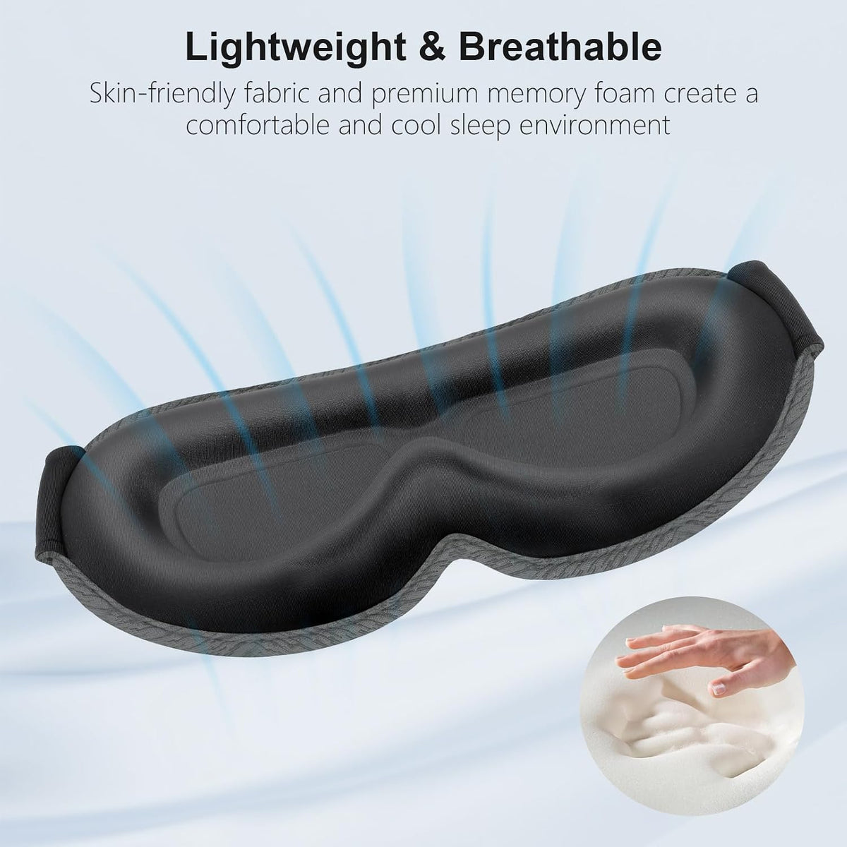 100% Blackout Sleep Eye Mask for Women Men, Zero Pressure Sleep Mask