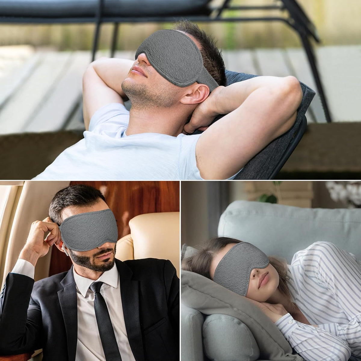100% Blackout Sleep Eye Mask for Women Men, Zero Pressure Sleep Mask