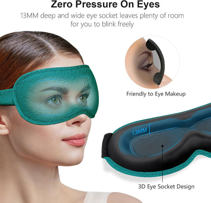 100% Blackout Sleep Eye Mask for Women Men, Zero Pressure Sleep Mask