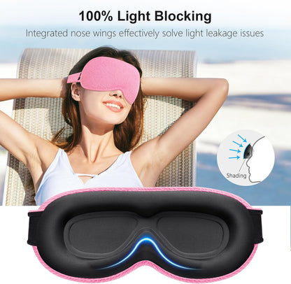 100% Blackout Sleep Eye Mask for Women Men, Zero Pressure Sleep Mask