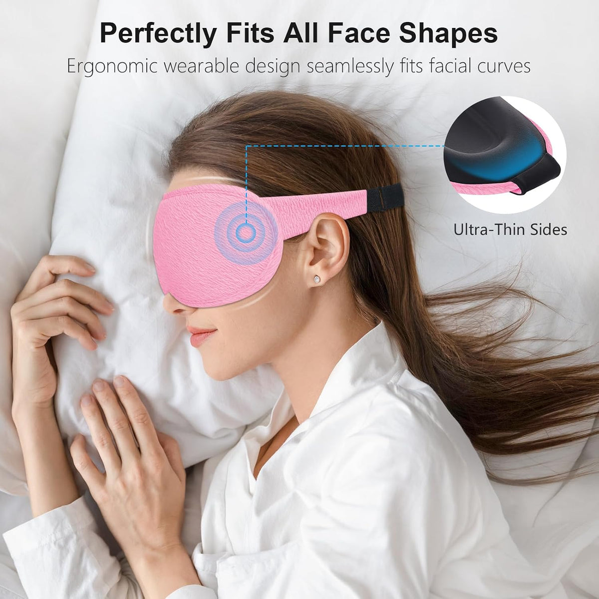 100% Blackout Sleep Eye Mask for Women Men, Zero Pressure Sleep Mask
