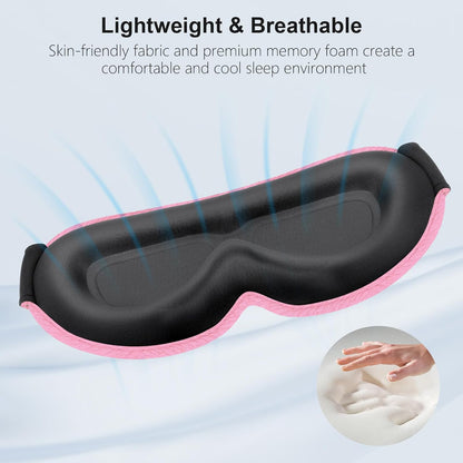 100% Blackout Sleep Eye Mask for Women Men, Zero Pressure Sleep Mask