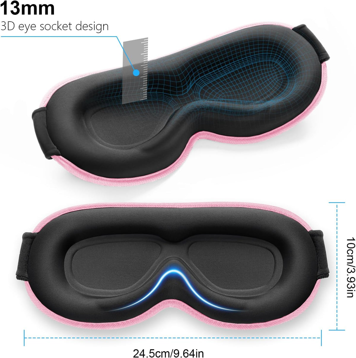 100% Blackout Sleep Eye Mask for Women Men, Zero Pressure Sleep Mask