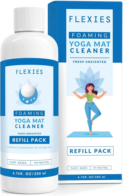 Foaming Yoga Mat Cleaner Spray Kit, Plant Based Non Toxic Mat Cleaner with Brush and Microfiber Cloth, Yoga Essentials for Women and Men, Pilates Mat Care, Lavender