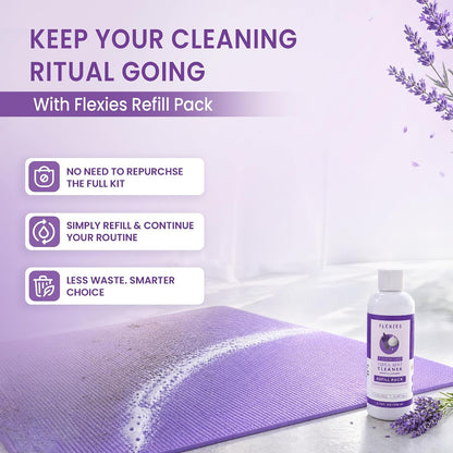 Foaming Yoga Mat Cleaner Spray Kit, Plant Based Non Toxic Mat Cleaner with Brush and Microfiber Cloth, Yoga Essentials for Women and Men, Pilates Mat Care, Lavender