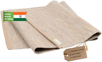 Organic Cotton Yoga Mat - Non Slip Hand-Woven Foldable Yoga Rug Provides Excellent Comfort, Traction & Support - Travel Extra Thick Yoga Mats for Indoor & Outdoor Use - 24 x 72 Inches