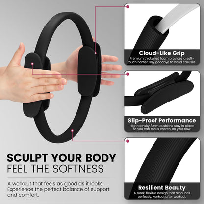 Pilates Kit for Women 13PCS, Pilates Ring Ball Resistance Bands Workout Set