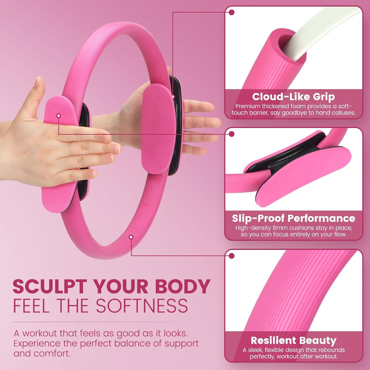 Pilates Kit for Women 13PCS, Pilates Ring Ball Resistance Bands Workout Set