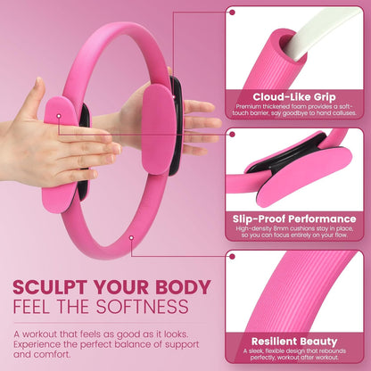 Pilates Kit for Women 13PCS, Pilates Ring Ball Resistance Bands Workout Set
