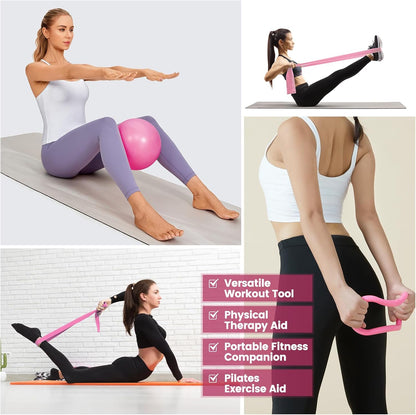 Pilates Kit for Women 13PCS, Pilates Ring Ball Resistance Bands Workout Set