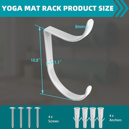 Yoga Mat Holder Wall Mount, No Tying, No Straps